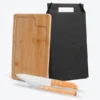 CONJ. PARA CHURRASCO EM BAMBU / MADEIRA / INOX DALLAS – 3 PÇS