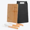 CONJ. PARA CHURRASCO EM BAMBU /MADEIRA / INOX DALLAS – 4 PÇS
