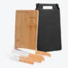 CONJ. PARA CHURRASCO EM BAMBU / MADEIRA / INOX DALLAS – 5 PÇS