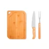 CONJ. PARA CHURRASCO EM BAMBU / INOX / MADEIRA – 3 PÇS