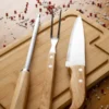 CONJ. PARA CHURRASCO EM BAMBU / INOX / MADEIRA – 4 PÇS