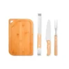 CONJ. PARA CHURRASCO EM BAMBU / INOX / MADEIRA – 4 PÇS