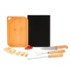 CONJ. PARA CHURRASCO EM BAMBU / INOX / MADEIRA – 4 PÇS