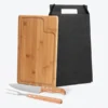 CONJ. PARA CHURRASCO EM BAMBU / MADEIRA / INOX TEXAS – 3 PÇS