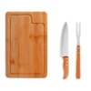 CONJ. PARA CHURRASCO EM BAMBU / MADEIRA / INOX TEXAS – 3 PÇS