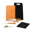 CONJ. PARA CHURRASCO EM BAMBU / MADEIRA / INOX TEXAS – 5 PÇS