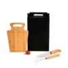 CONJ. PARA CHURRASCO EM BAMBU / MADEIRA / INOX – 3 PÇS