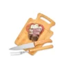 CONJ. PARA CHURRASCO EM BAMBU / MADEIRA / INOX – 3 PÇS