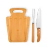 CONJ. PARA CHURRASCO EM BAMBU / MADEIRA / INOX – 3 PÇS