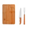 CONJ. PARA CHURRASCO EM BAMBU / MADEIRA / INOX DALLAS – 3 PÇS