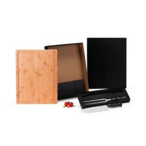 CONJ. PARA CHURRASCO PREMIUM EM BAMBU / MADEIRA / INOX - 3 PÇS