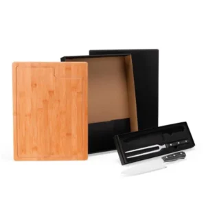 CONJ. PARA CHURRASCO PREMIUM EM BAMBU / MADEIRA / INOX - 3 PÇS