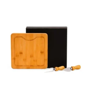 CONJ. PARA QUEIJO EM BAMBU / MADEIRA / INOX - 3 PÇS
