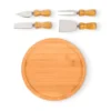 CONJ. PARA QUEIJO EM BAMBU / MADEIRA / INOX – 5 PÇS