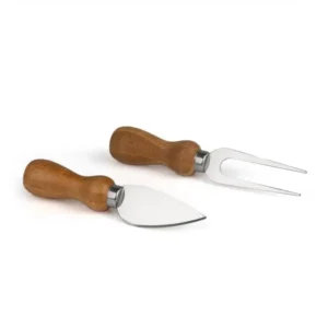 CONJ PARA QUEIJO MADEIRA/INOX - 2 PÇS