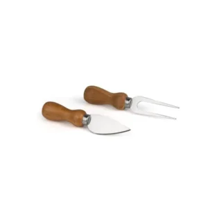 CONJ PARA QUEIJO MADEIRA/INOX - 2 PÇS