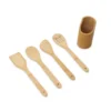 CONJUNTO DE UTENSÍLIOS EM BAMBU  – 5 PÇS