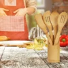 CONJUNTO DE UTENSÍLIOS EM BAMBU  – 5 PÇS