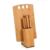 CONJUNTO PARA COZINHA C/ CEPO EM BAMBU / INOX – 6 PÇS