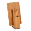 CONJUNTO PARA COZINHA COM CEPO EM BAMBU / MADEIRA / INOX – 6 PÇS