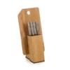 CONJUNTO PARA QUEIJO C/ CEPO EM BAMBU / INOX – 5 PÇS