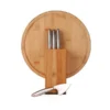 CONJUNTO PARA QUEIJO COM CEPO EM BAMBU / INOX – 6 PÇS