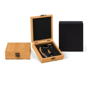 CONJUNTO PARA VINHO EM BAMBU - 5 PÇS