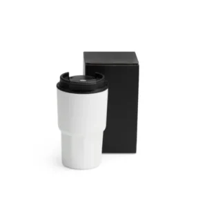 COPO TÉRMICO EM AÇO INOX - BRANCO - 450 ML