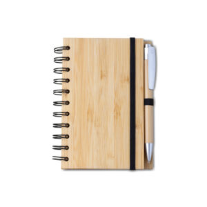 Caderno A6 Capa em Bambu com caneta (14x09cm)