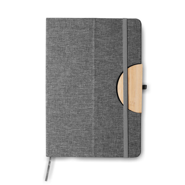 Caderno A5 Capa em RPET e detalhe em Bambu