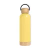 GARRAFA PAREDE DUPLA COM DETALHES EM BAMBU – AMARELA – 500 ML