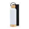 GARRAFA PAREDE DUPLA COM DETALHES EM BAMBU – BRANCA – 500 ML