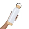 GARRAFA PAREDE DUPLA COM DETALHES EM BAMBU – BRANCA – 500 ML