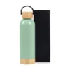 GARRAFA PAREDE DUPLA COM DETALHES EM BAMBU – VERDE – 500 ML