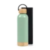 GARRAFA PAREDE DUPLA COM DETALHES EM BAMBU – VERDE – 500 ML