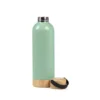 GARRAFA PAREDE DUPLA COM DETALHES EM BAMBU – VERDE – 500 ML