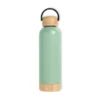 GARRAFA PAREDE DUPLA COM DETALHES EM BAMBU – VERDE – 500 ML