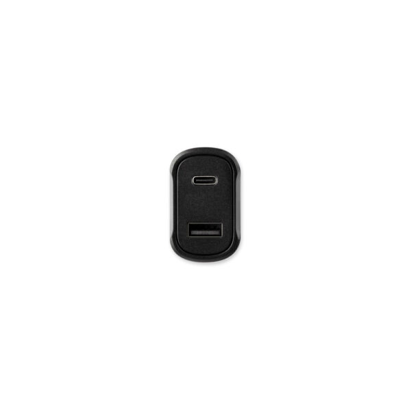 DIRAC. Adaptador de isqueiro com porta USB-A 18W e USB-C 20W em ABS 100% reciclado