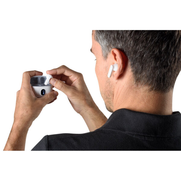 CAETANO. Fones de ouvido wireless com autonomia de 4h (200 mAh), em ABS 100% reciclado