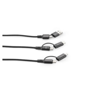 BERTOZZI. Cabo USB super-rápido 6 em 1 em alumínio 20% reciclado e PET 4% reciclado