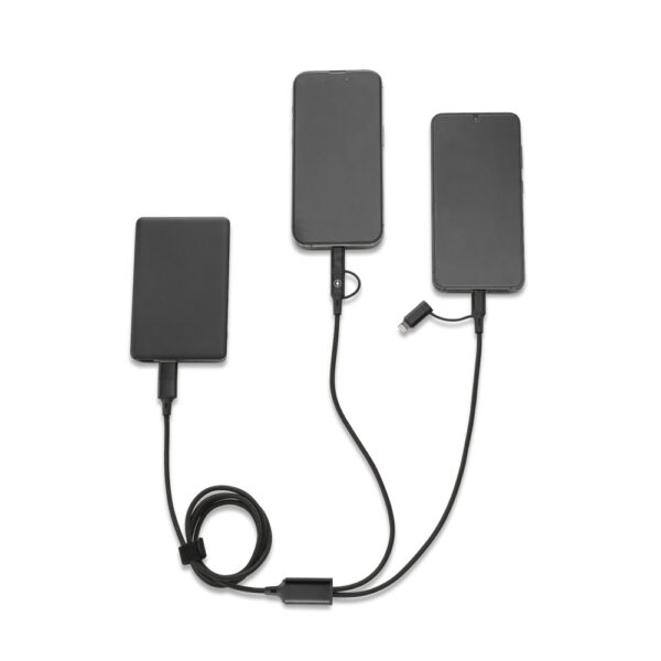 BERTOZZI. Cabo USB super-rápido 6 em 1 em alumínio 20% reciclado e PET 4% reciclado