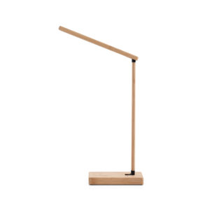 MOREY. Luminária com carregador por indução super-rápido (15W), em bambu