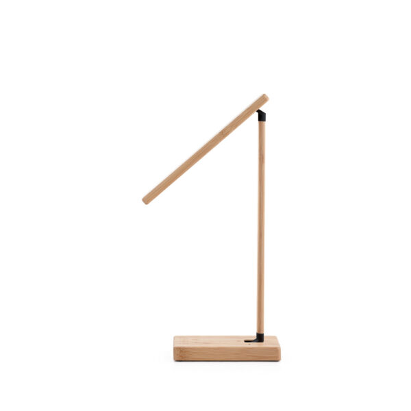 MOREY. Luminária com carregador por indução super-rápido (15W), em bambu