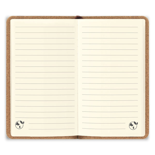 ORWELL POCKET. Caderno de bolso de capa dura em folha de bambu e cortiça com páginas pautadas recicladas