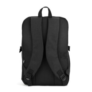 UDINE. Mochila com um compartimento de abertura total em poliéster reciclado 300D de alta densidade (16")