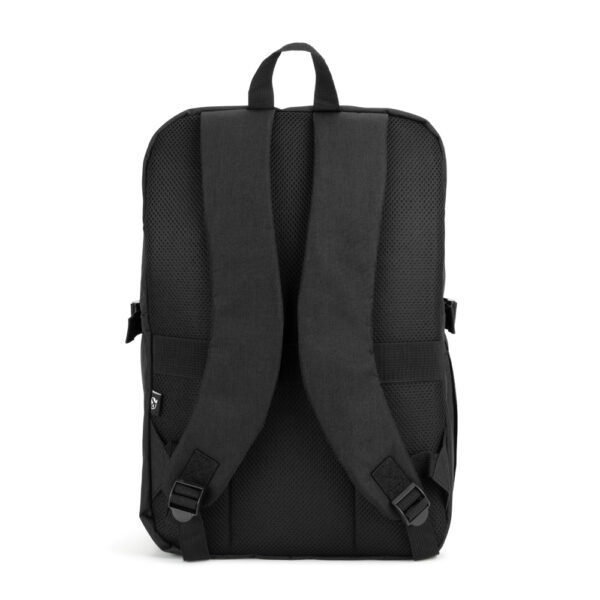 UDINE. Mochila com um compartimento de abertura total em poliéster reciclado 300D de alta densidade (16″)