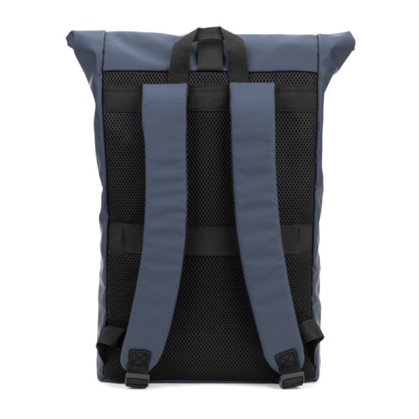 PORTLAND. Mochila “roll top” em PU com bolso para notebook (16″)