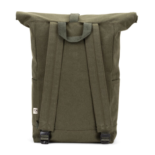 SAINT. Mochila “roll top” em algodão reciclado e poliéster reciclado (380 g/m²)