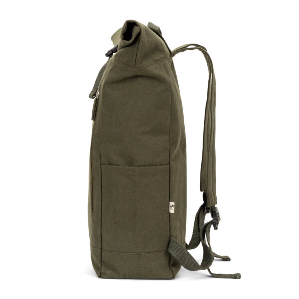 SAINT. Mochila “roll top” em algodão reciclado e poliéster reciclado (380 g/m²)