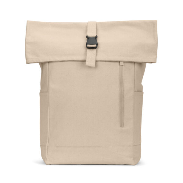 SAINT. Mochila “roll top” em algodão reciclado e poliéster reciclado (380 g/m²)